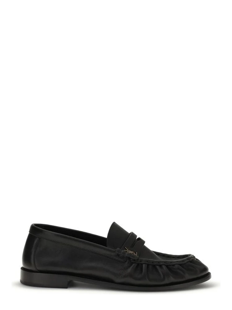 Black Calf Leather Bos Taurus Slip-On Loafers