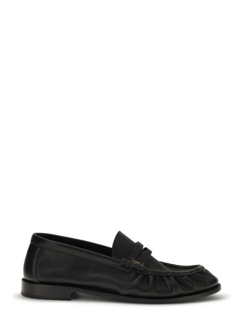 Black Calf Leather Bos Taurus Slip-On Loafers