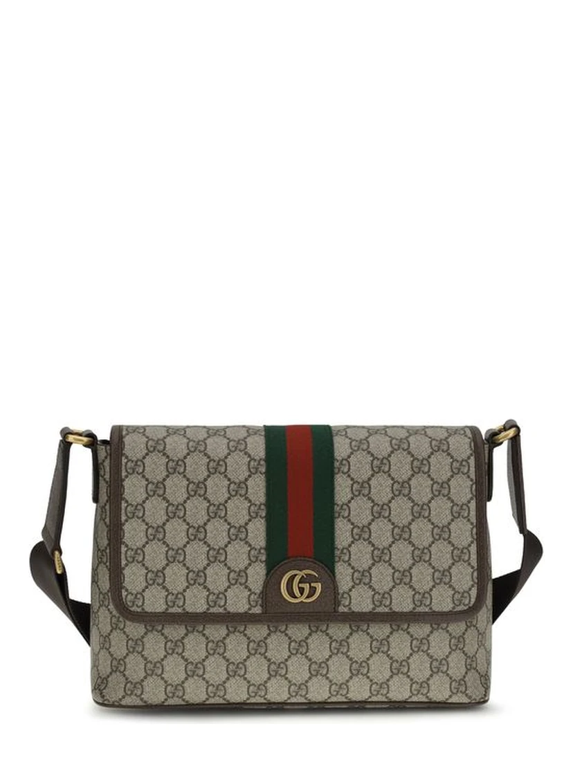 Beige Fabric Shoulder Bag