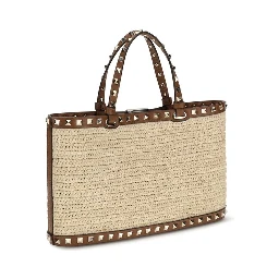 Beige Raffia Shoulder Bag