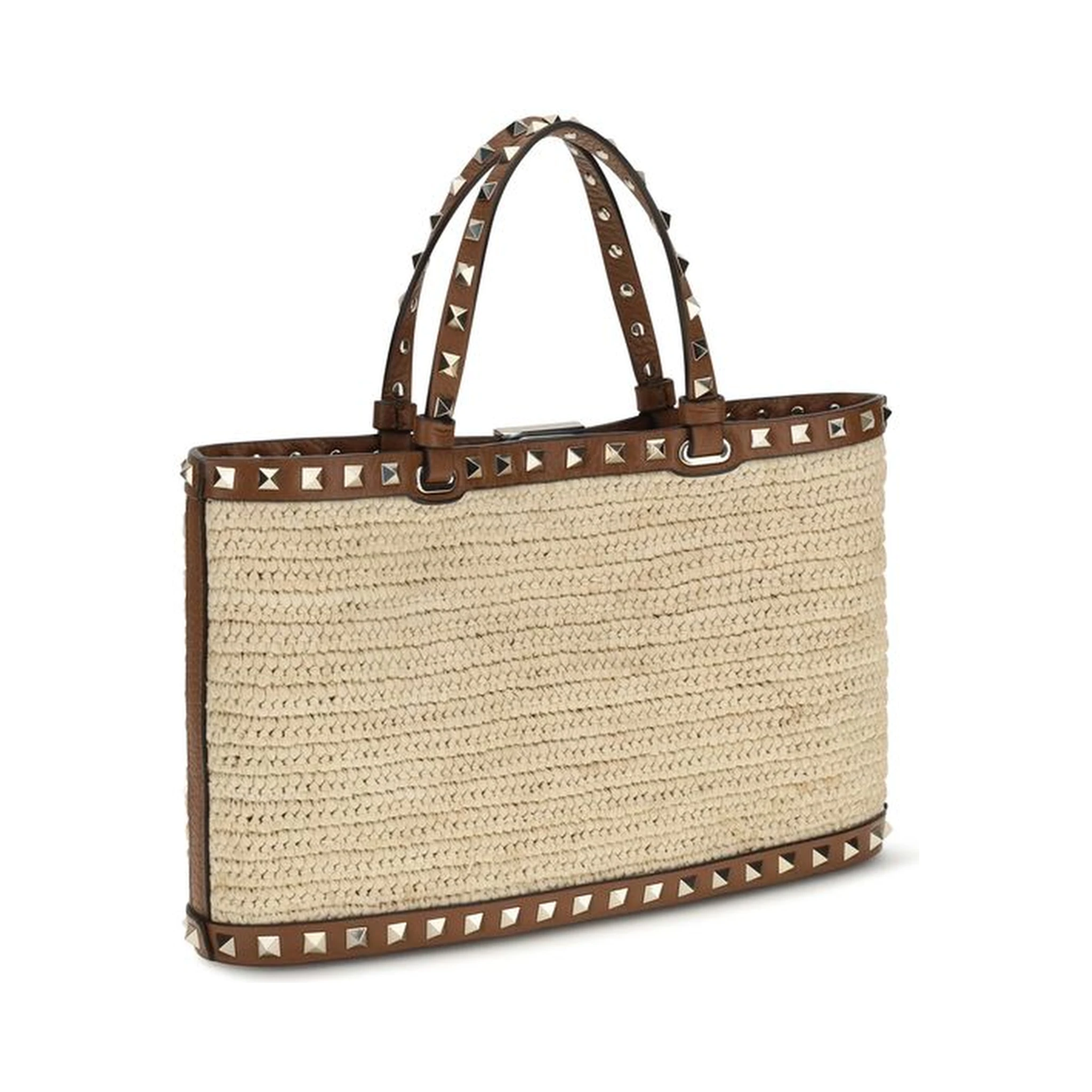 Beige Raffia Shoulder Bag