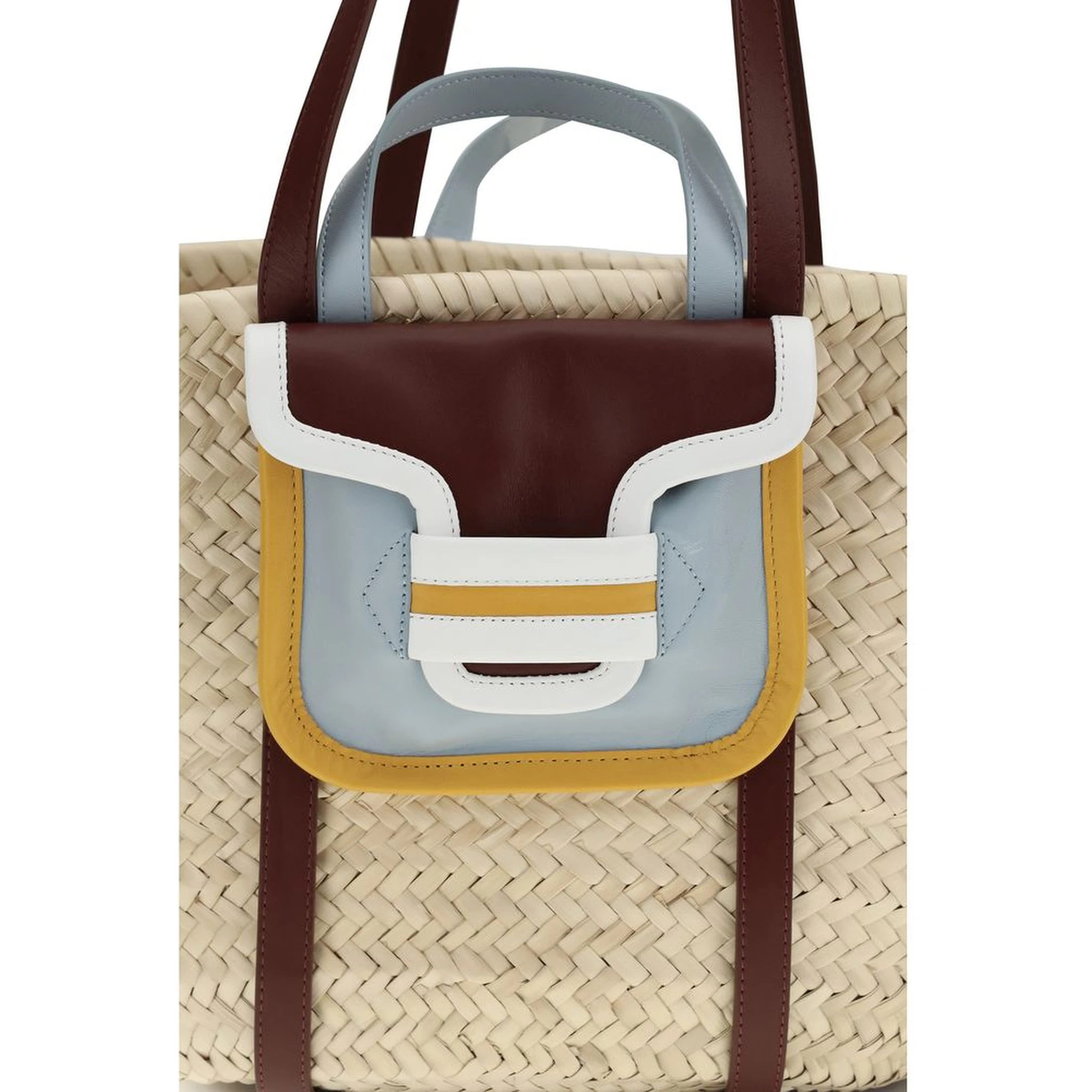 Beige Raffia Shoulder Bag