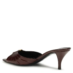 Bordeaux Calf Leather Bos Taurus Stiletto Heel Sandals