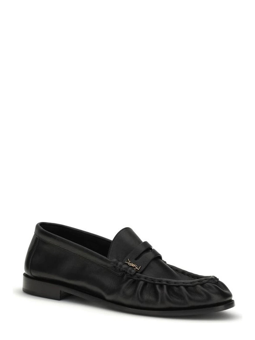 Black Calf Leather Bos Taurus Slip-On Loafers