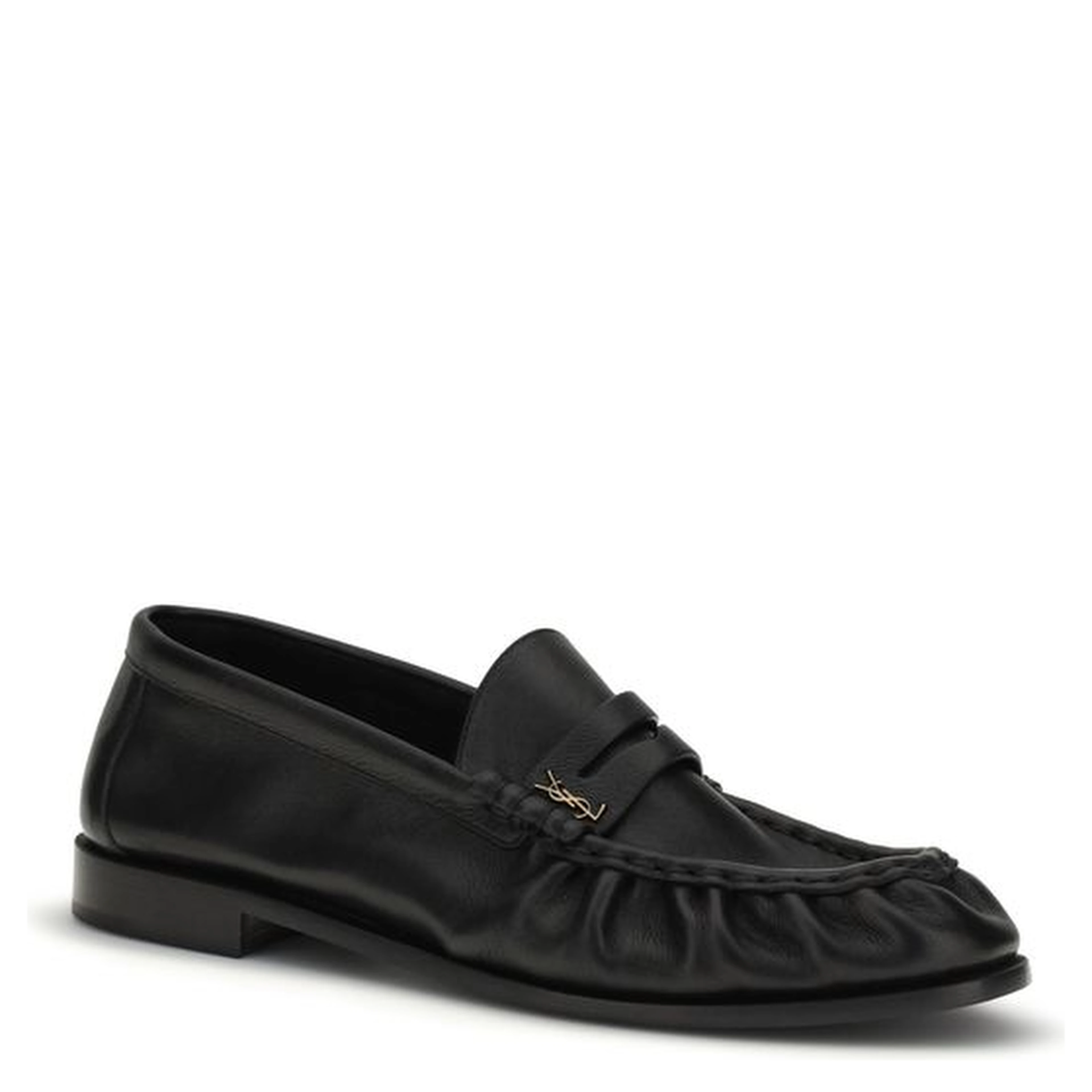 Black Calf Leather Bos Taurus Slip-On Loafers