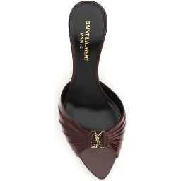 Bordeaux Calf Leather Bos Taurus Stiletto Heel Sandals