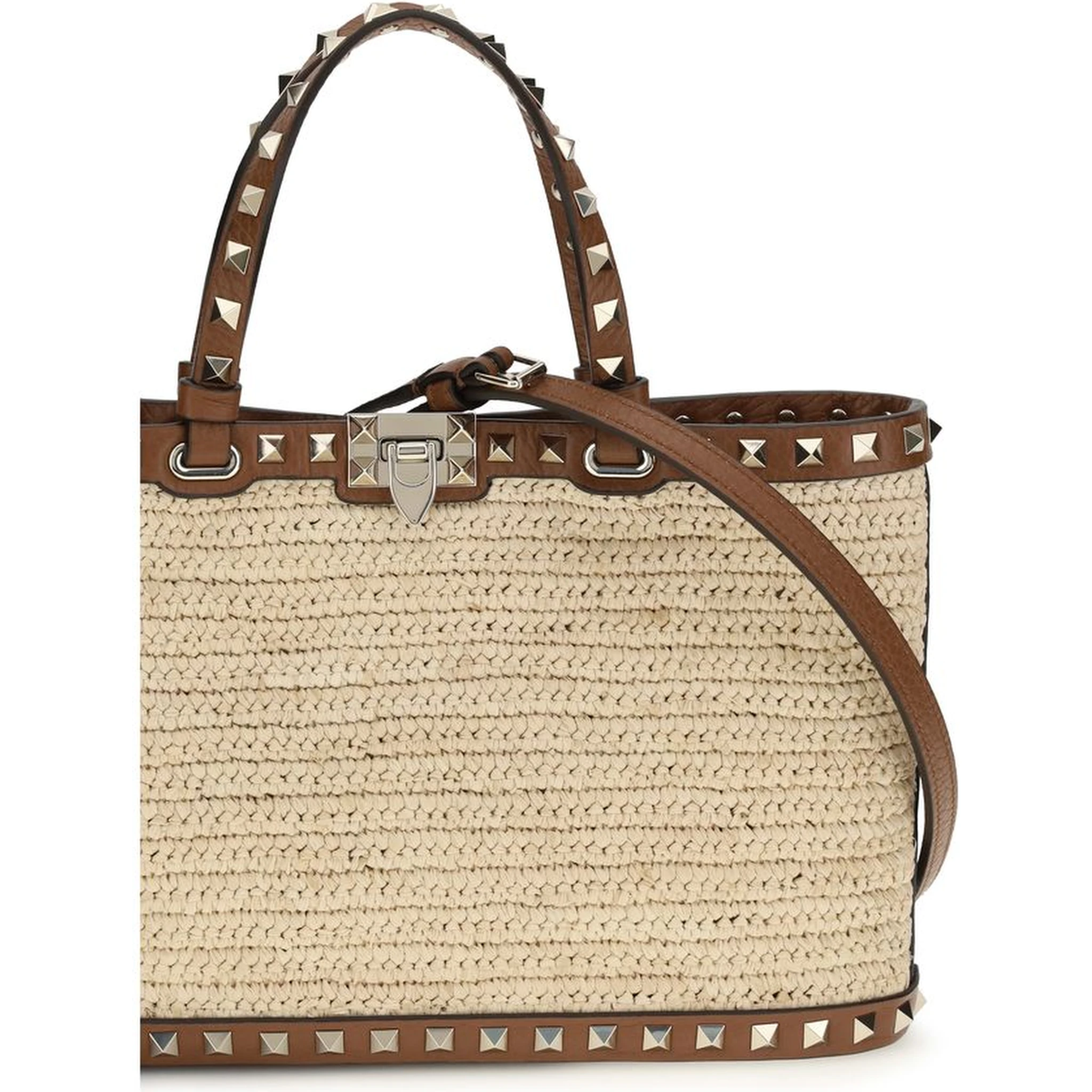 Beige Raffia Shoulder Bag