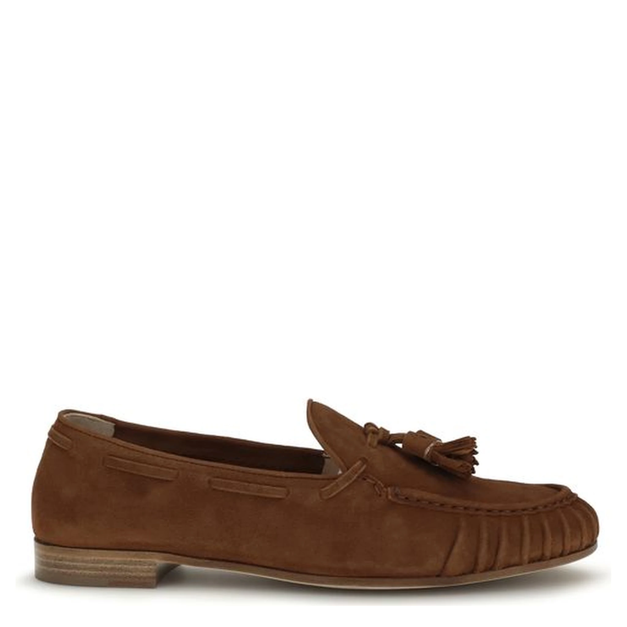 Brown Calf Leather Bos Taurus Slip-On Loafers