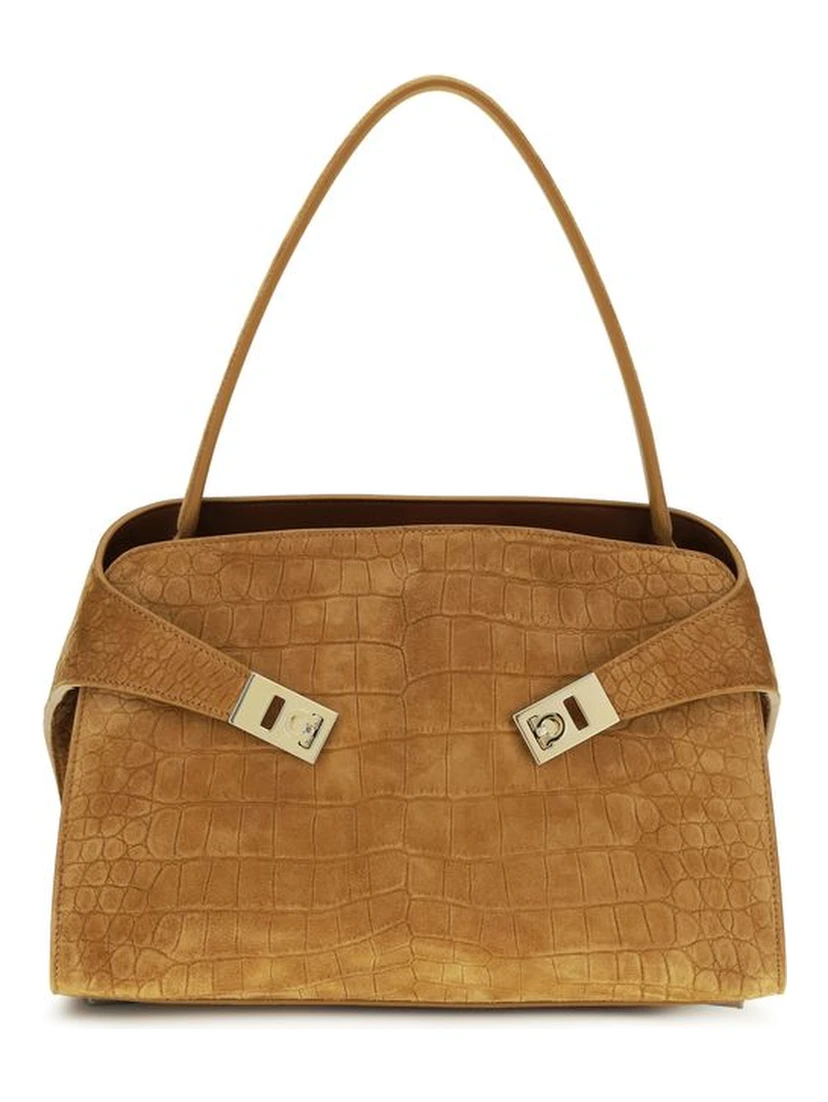 Beige Goatskin Shoulder Bag