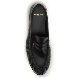 Black Calf Leather Bos Taurus Slip-On Loafers
