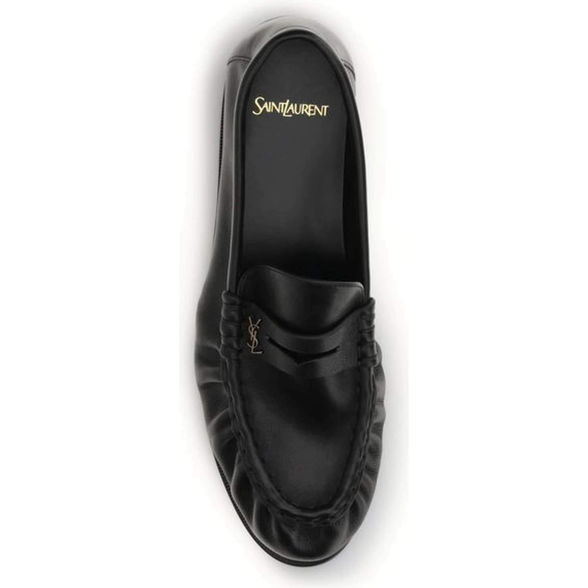 Black Calf Leather Bos Taurus Slip-On Loafers