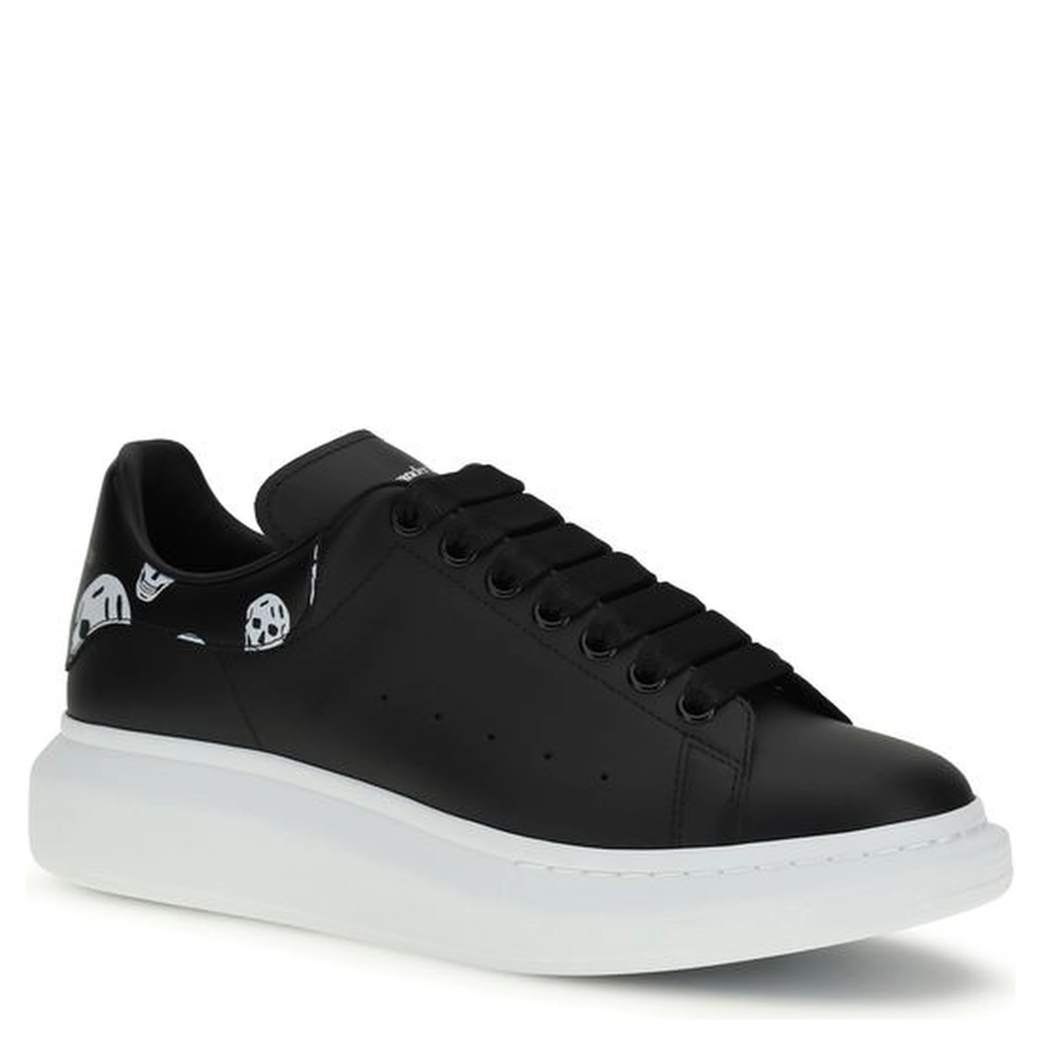 Black Calf Leather Bos Taurus Chunky Sneakers