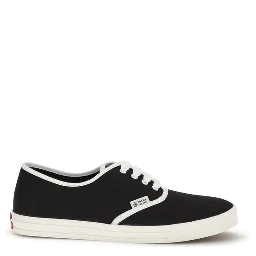 Black Cotton Low Top Sneakers