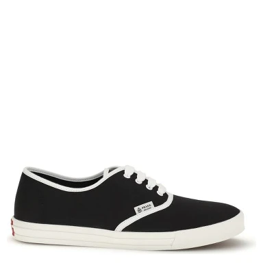Black Cotton Low Top Sneakers