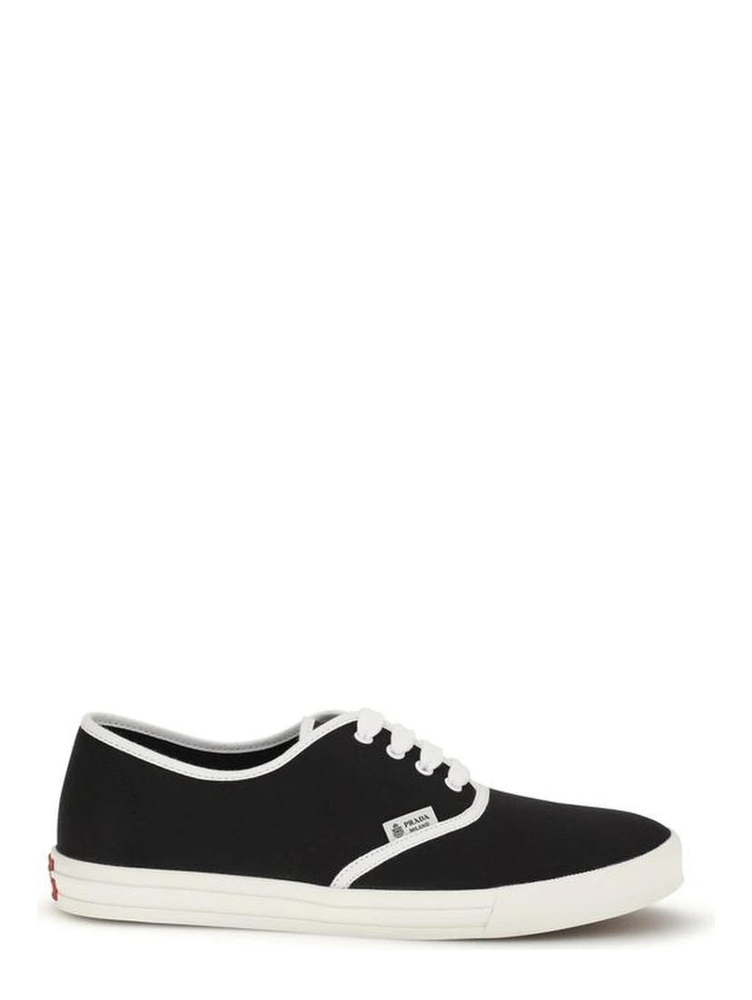 Black Cotton Low Top Sneakers