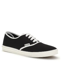 Black Cotton Low Top Sneakers
