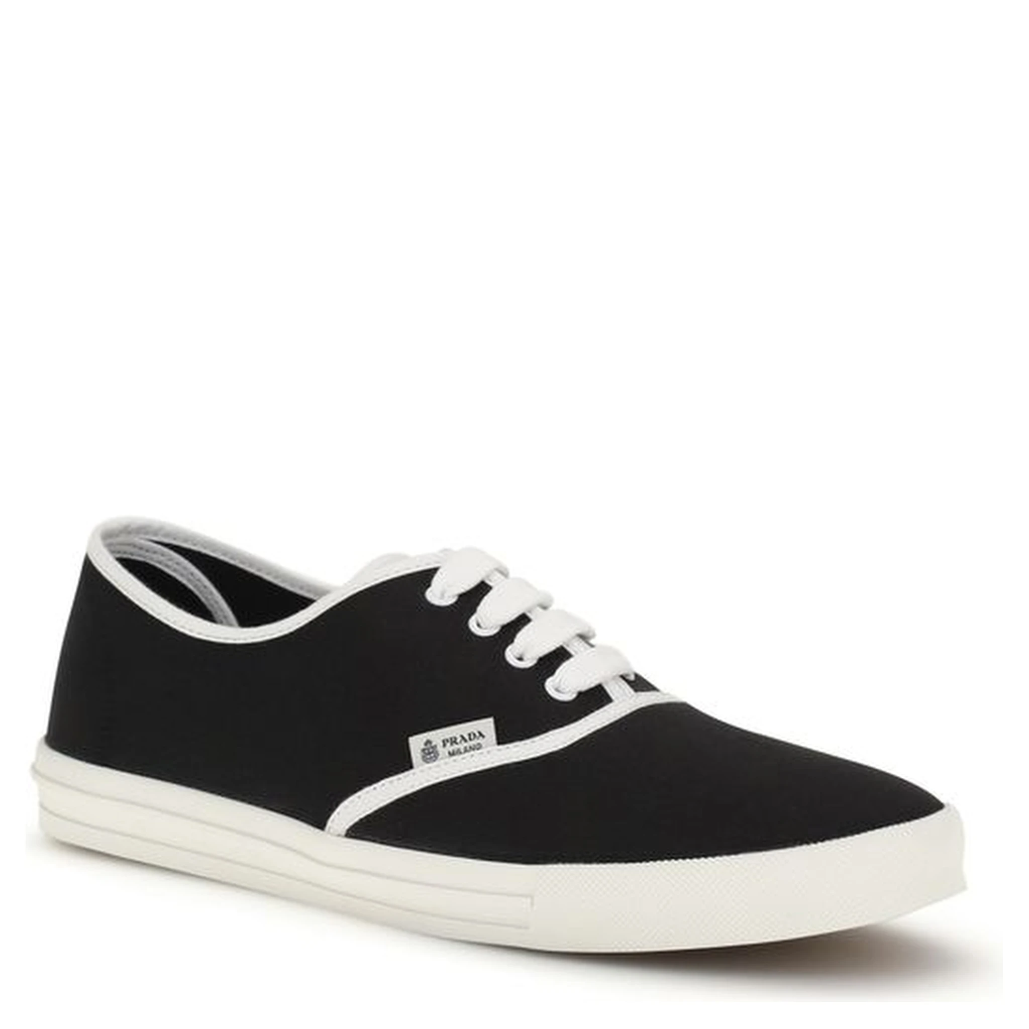 Black Cotton Low Top Sneakers