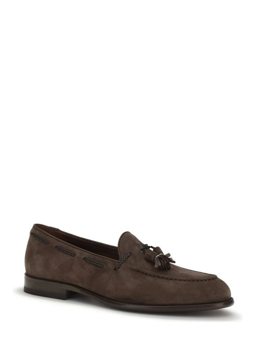 Brown Calf Leather Bos Taurus Slip-On Loafers