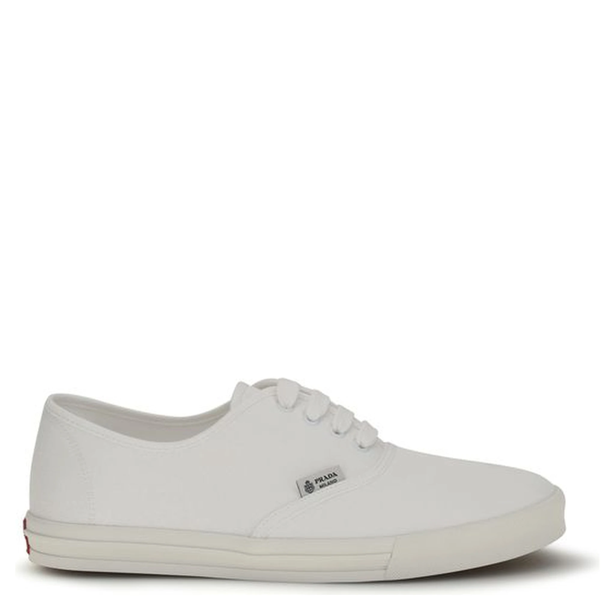 White Cotton Low Top Sneakers