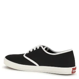 Black Cotton Low Top Sneakers