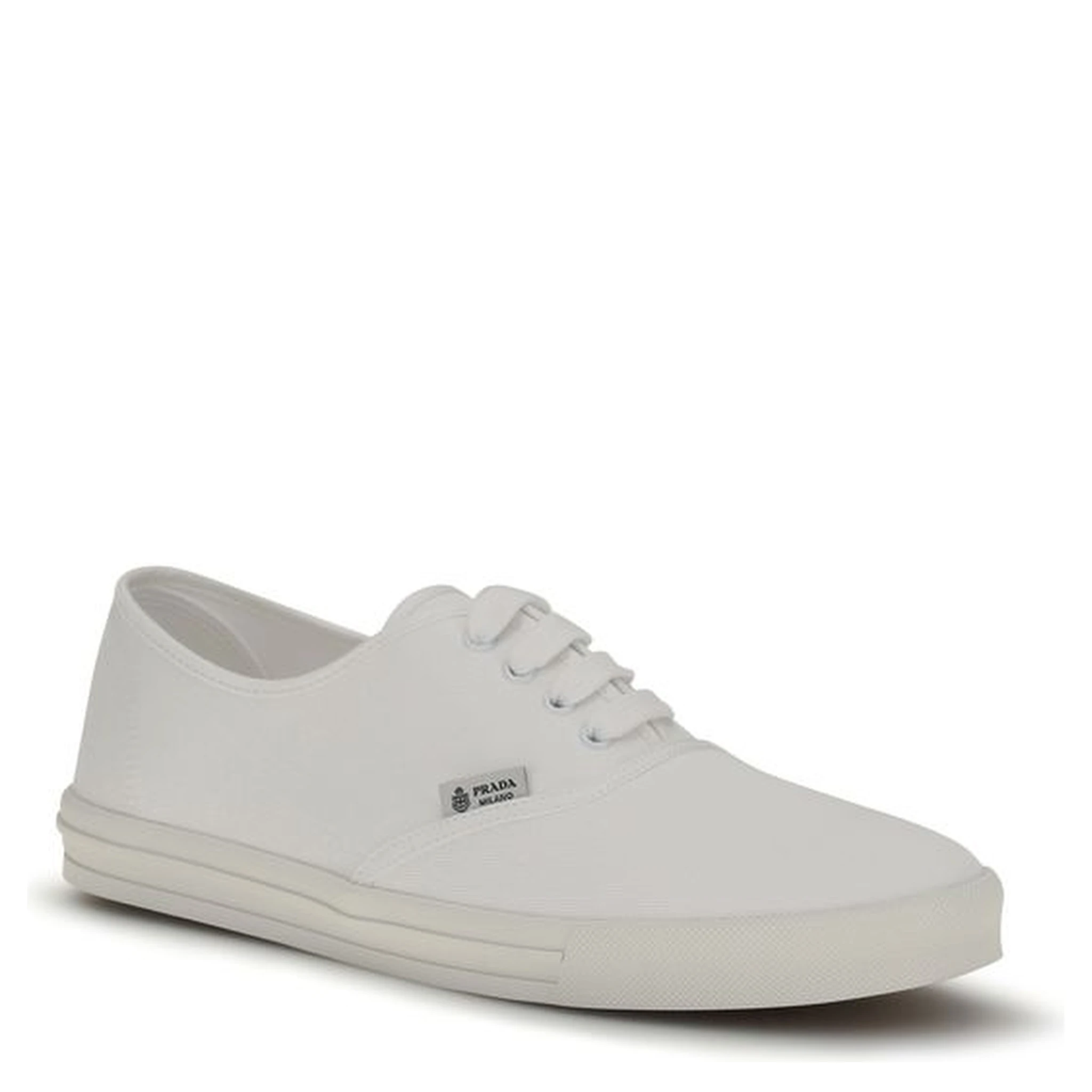 White Cotton Low Top Sneakers