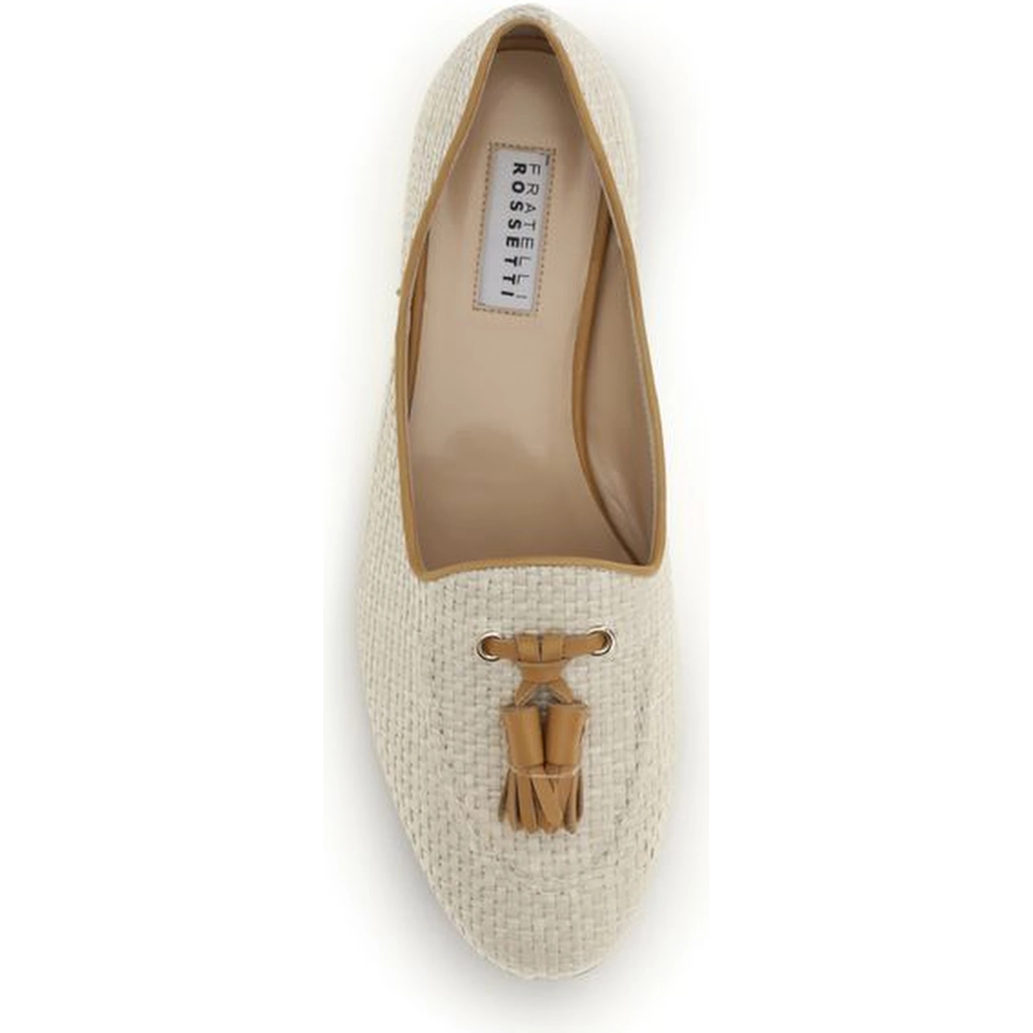 Beige Raffia Slip-On Loafers