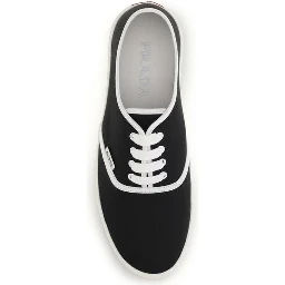 Black Cotton Low Top Sneakers