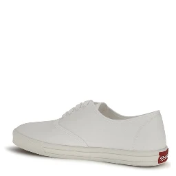 White Cotton Low Top Sneakers