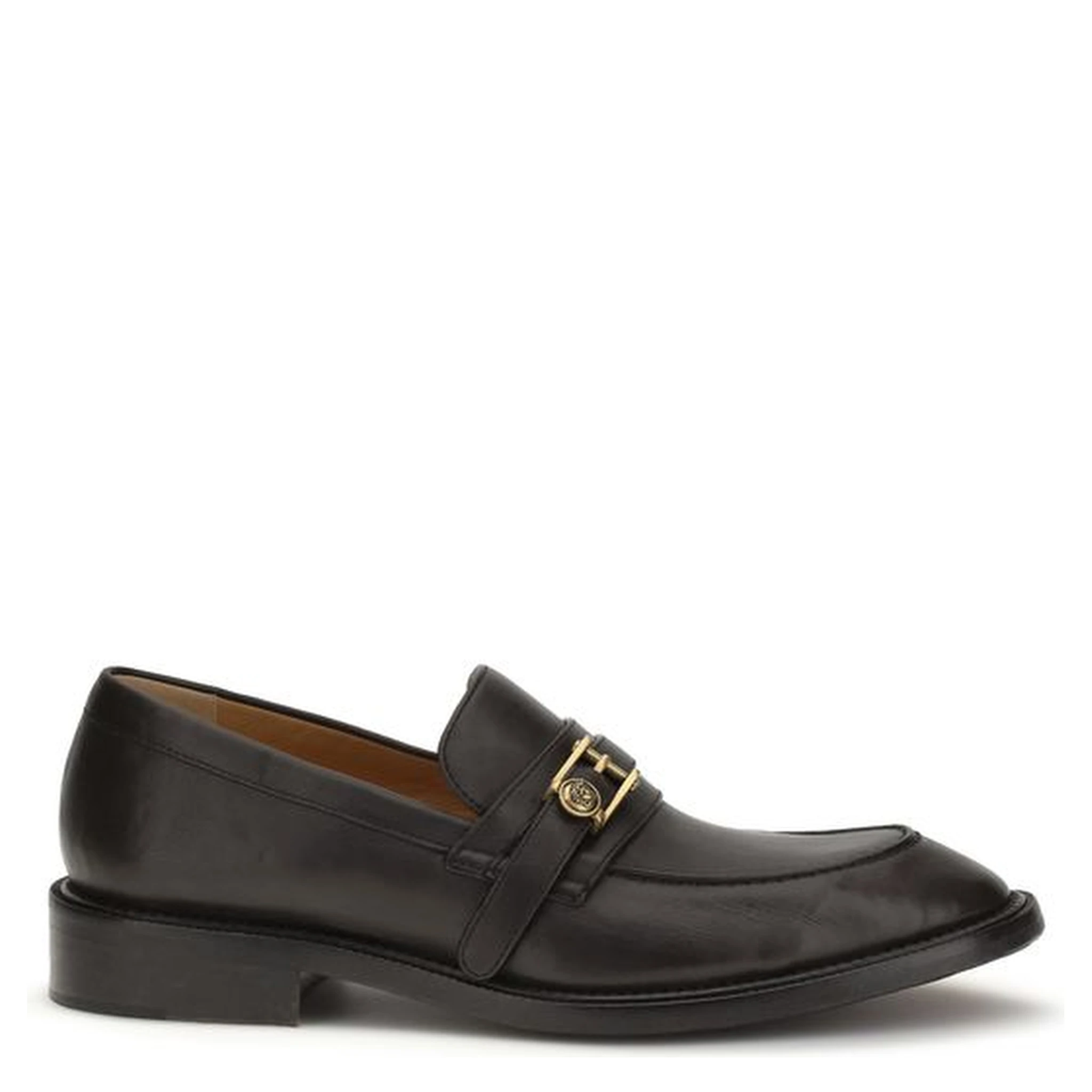 Black Calf Leather Bos Taurus Slip-On Loafers