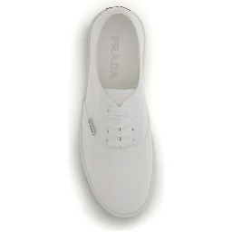 White Cotton Low Top Sneakers