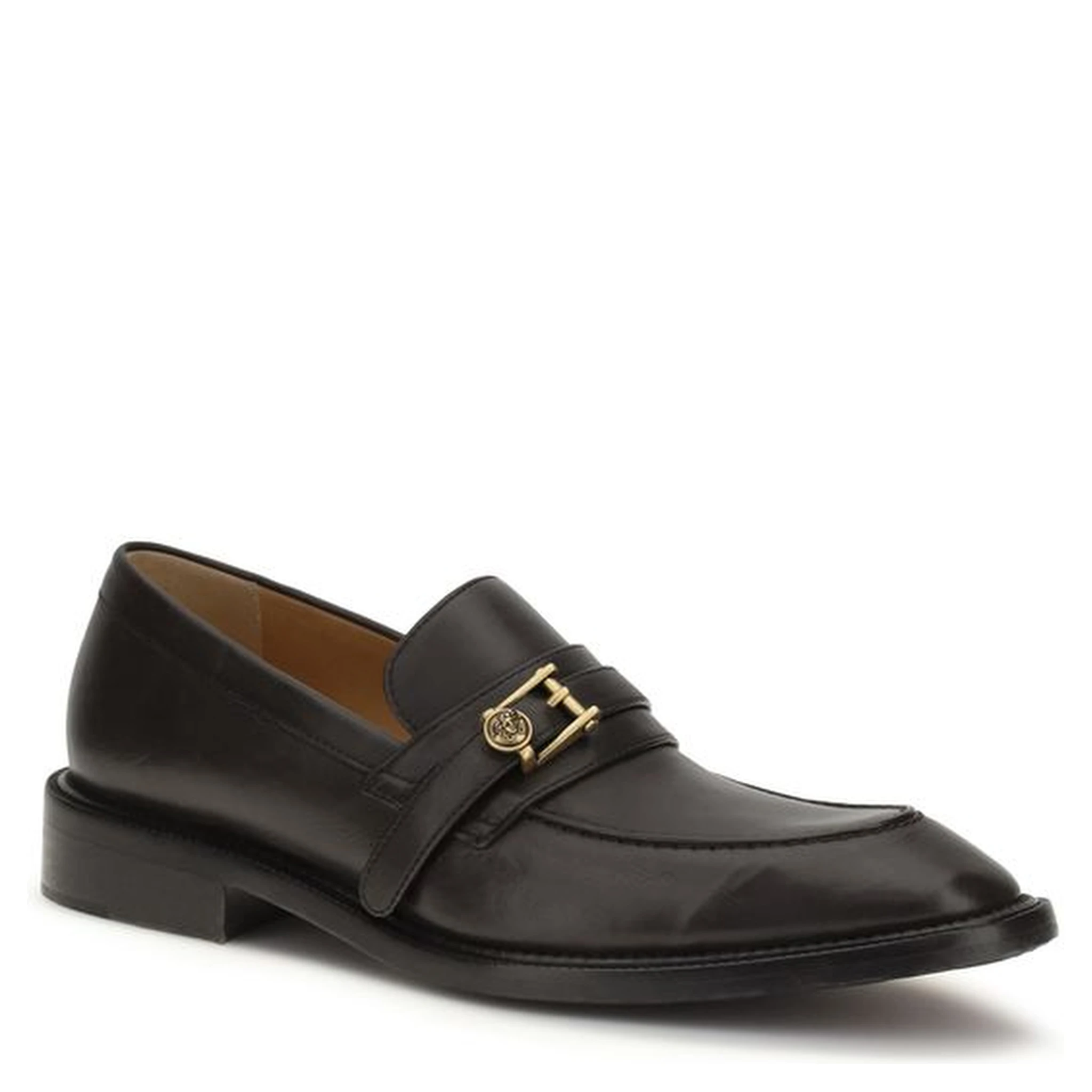 Black Calf Leather Bos Taurus Slip-On Loafers