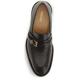 Black Calf Leather Bos Taurus Slip-On Loafers