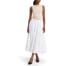 تنورة قطنية متوسطة الطول