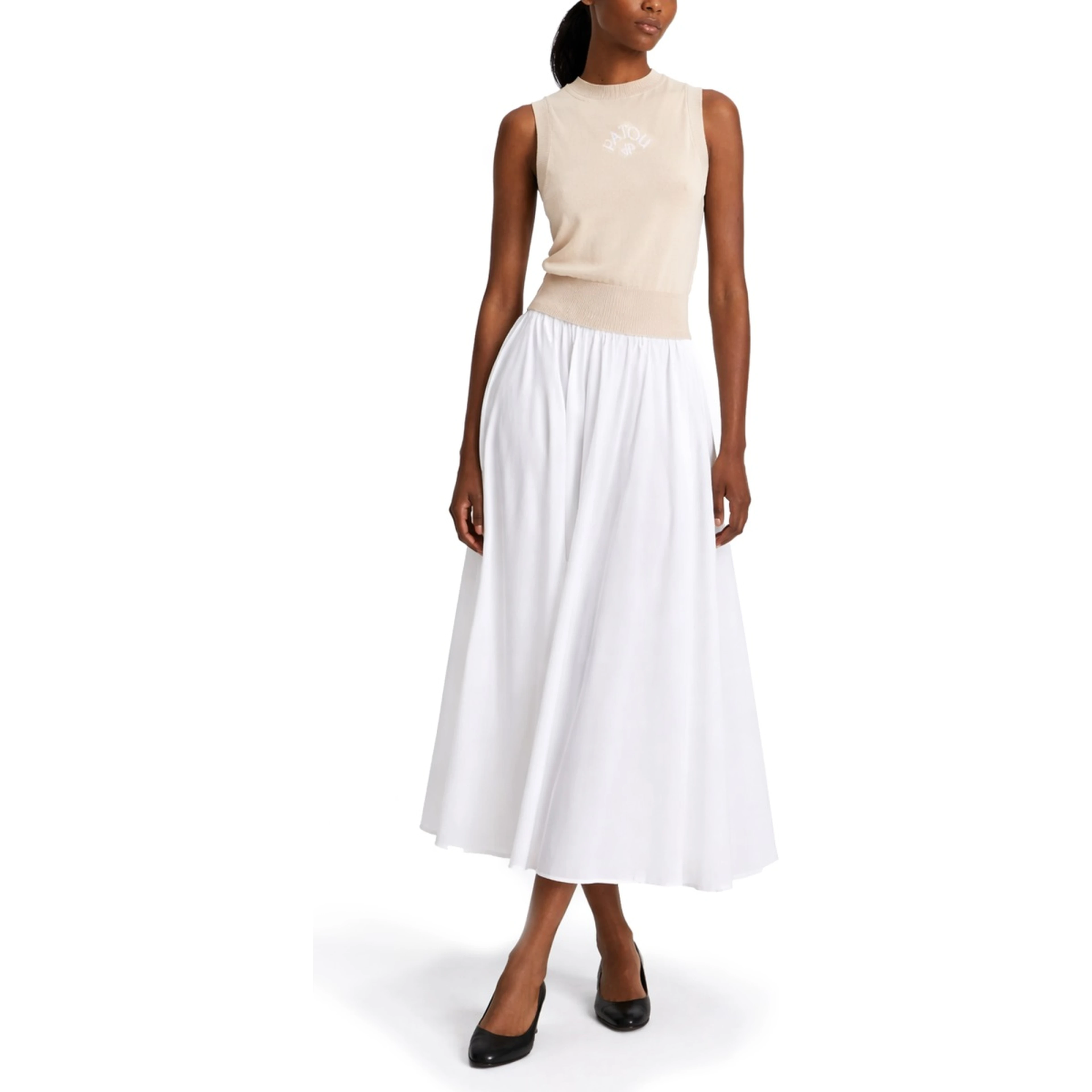 COTTON MIDI SKIRT