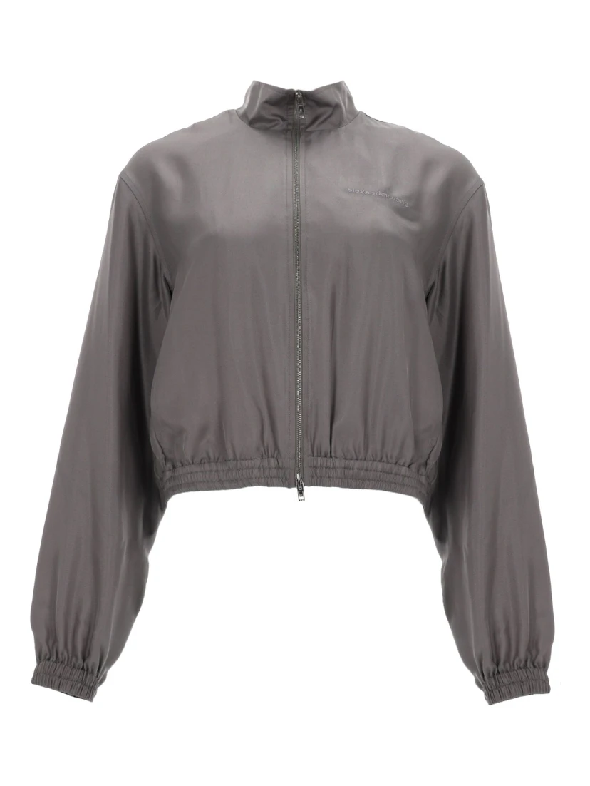 CROPPED JACKET WITH LOGO