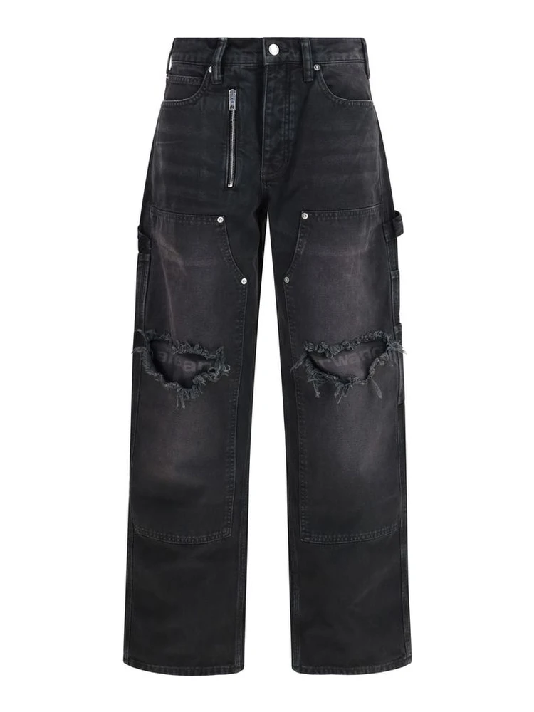 Black Cotton Cargo Pants