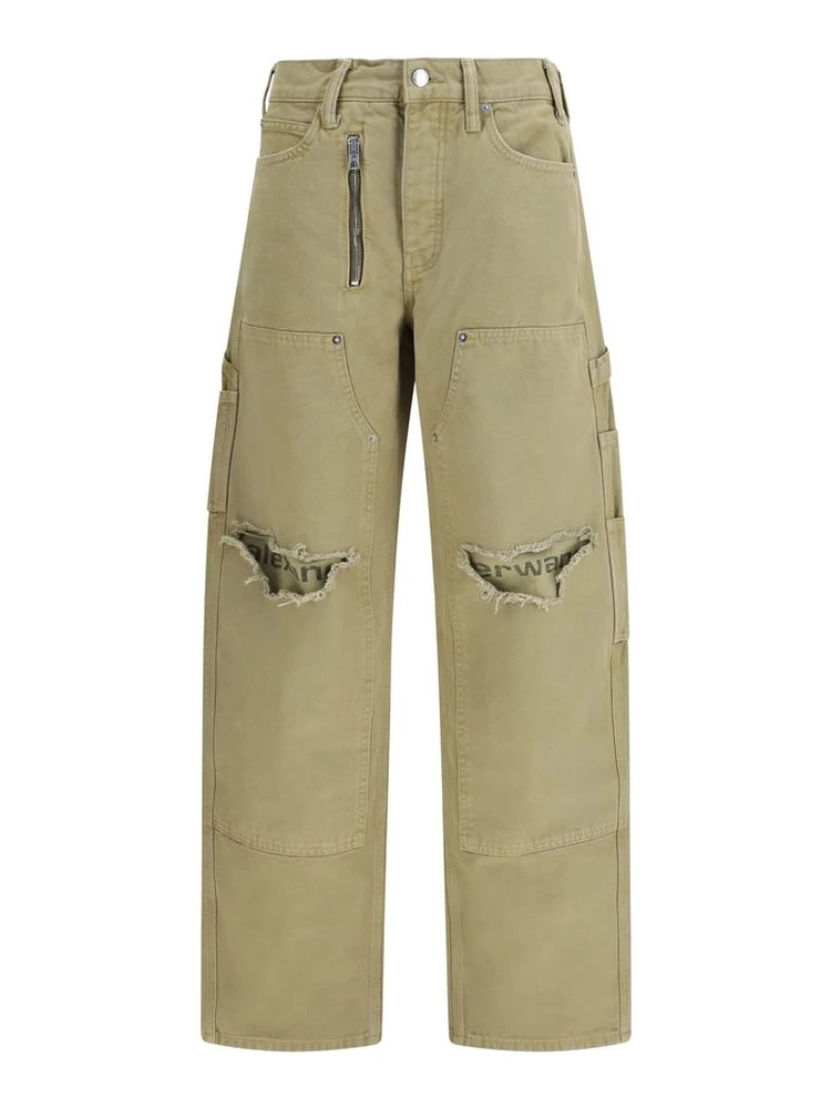 Bicolor Cotton Cargo Pants