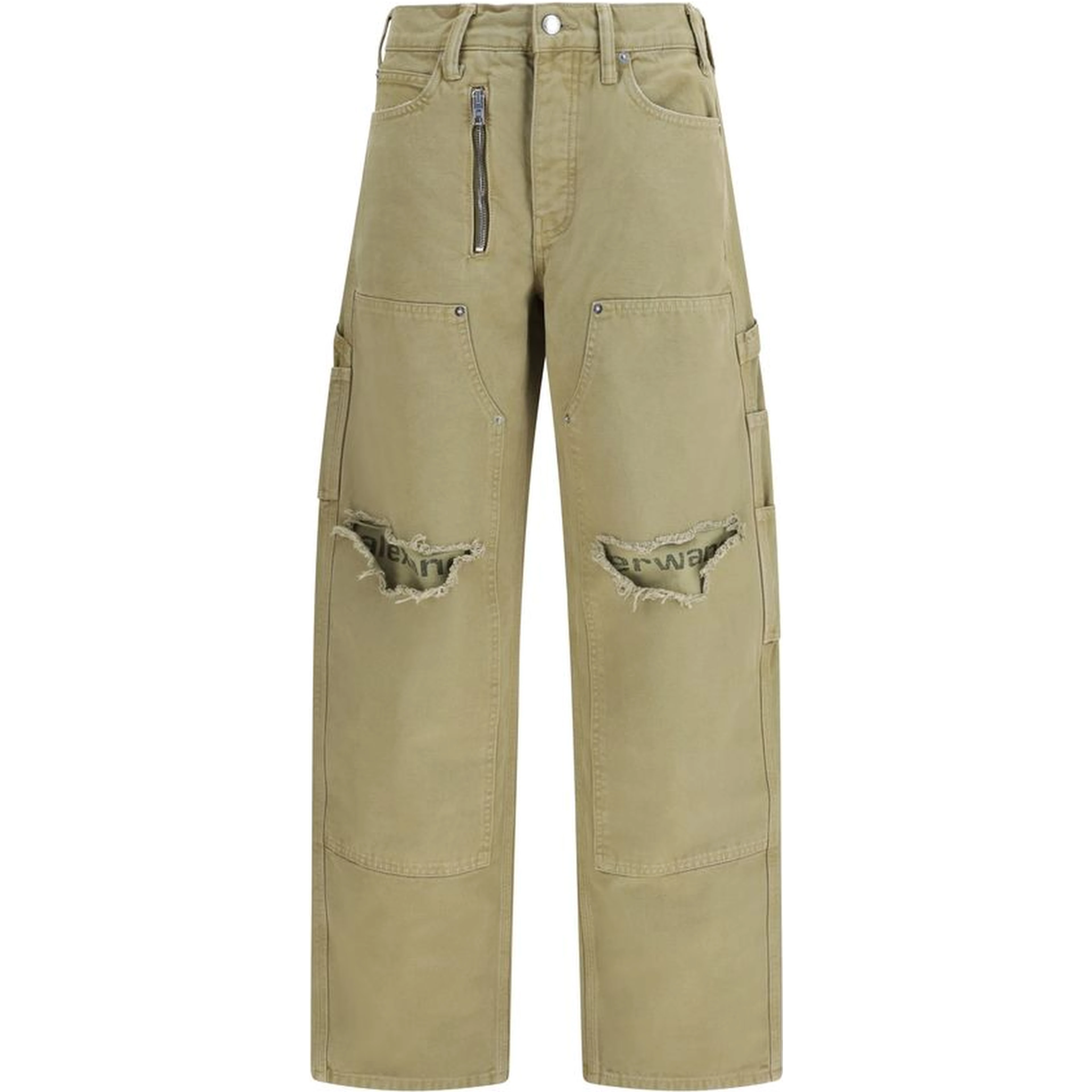 Bicolor Cotton Cargo Pants