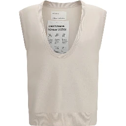 Beige Cashmere Sleeveles Sweater