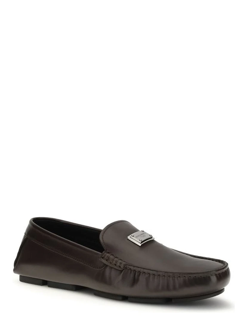 Brown Calf Leather Bos Taurus Slip-On Loafers