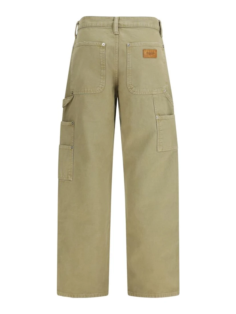 Bicolor Cotton Cargo Pants