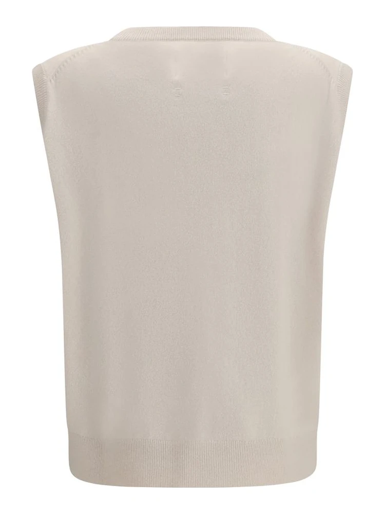 Beige Cashmere Sleeveles Sweater alternative