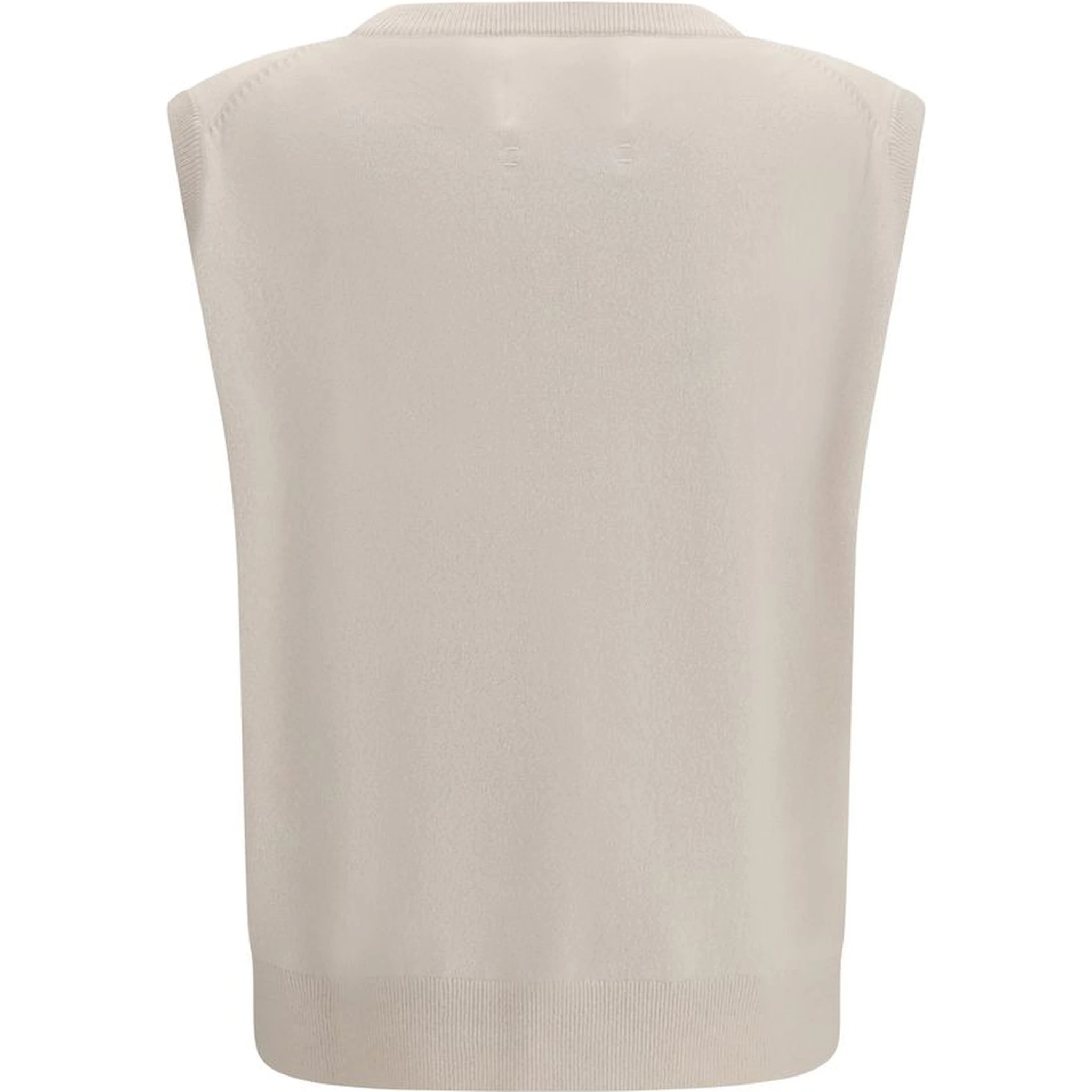 Beige Cashmere Sleeveles Sweater