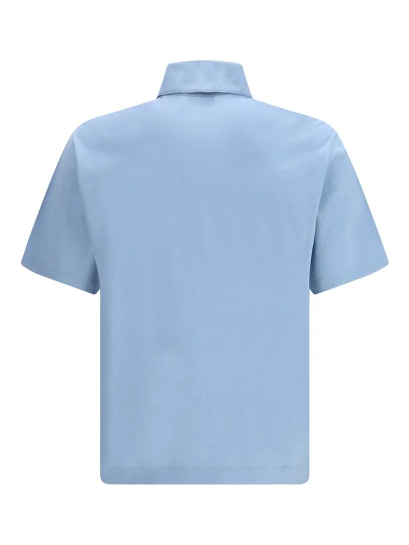 Blue Cotton Polo Shirt