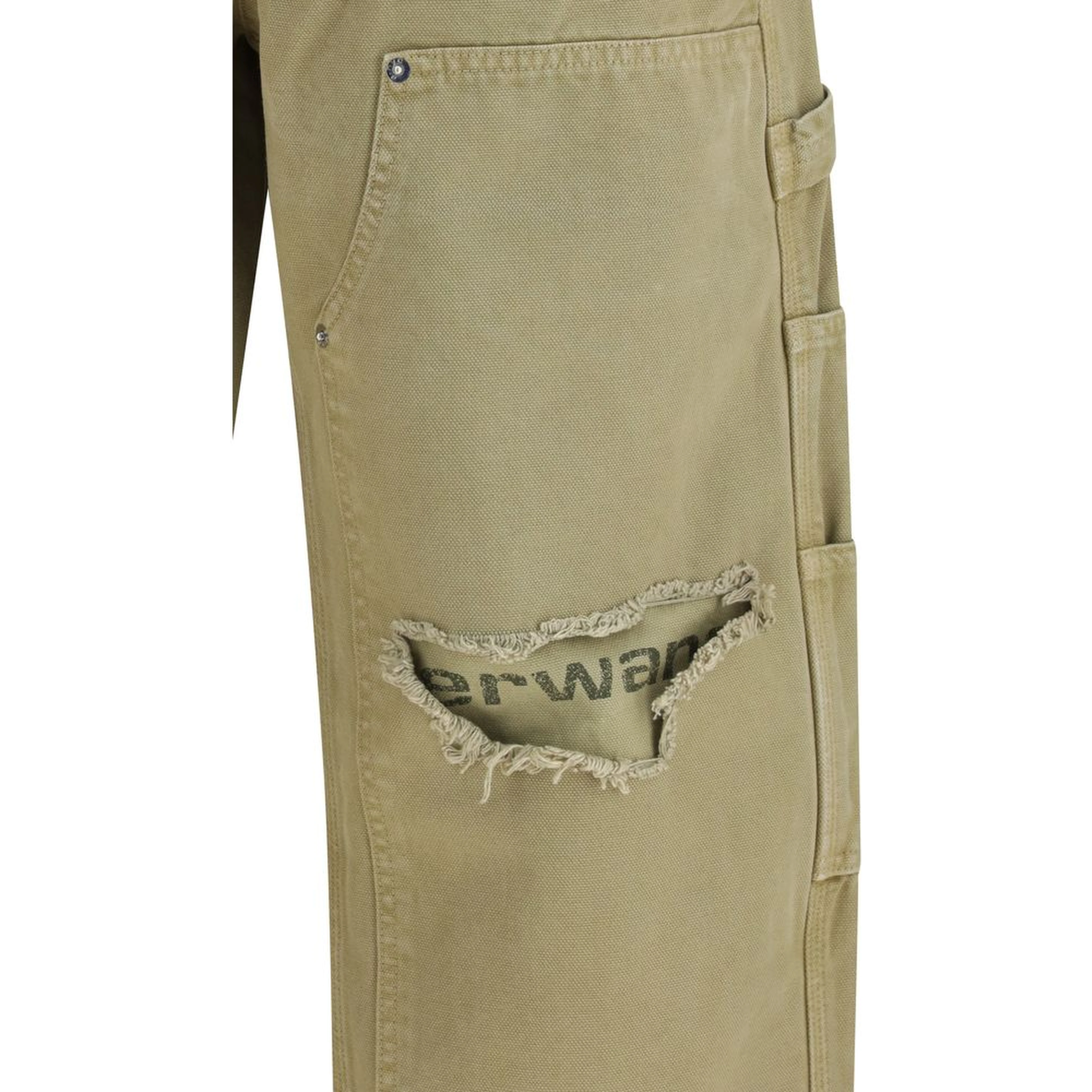 Bicolor Cotton Cargo Pants