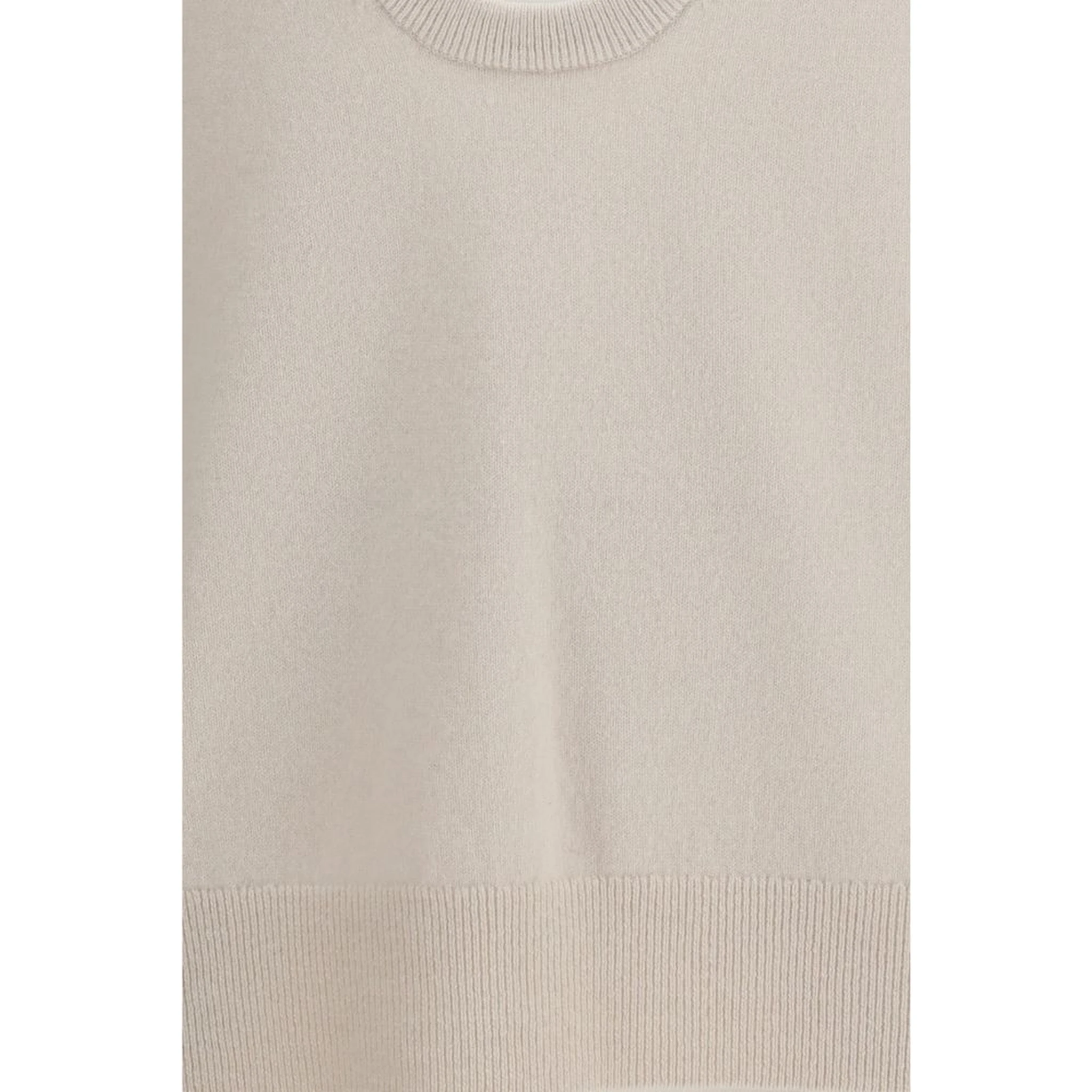 Beige Cashmere Sleeveles Sweater