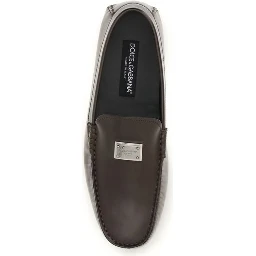 Brown Calf Leather Bos Taurus Slip-On Loafers