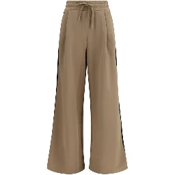 Beige Cotton Casual Pants