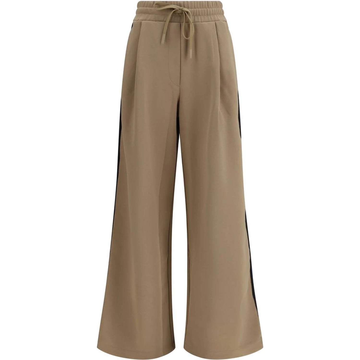 Beige Cotton Casual Pants