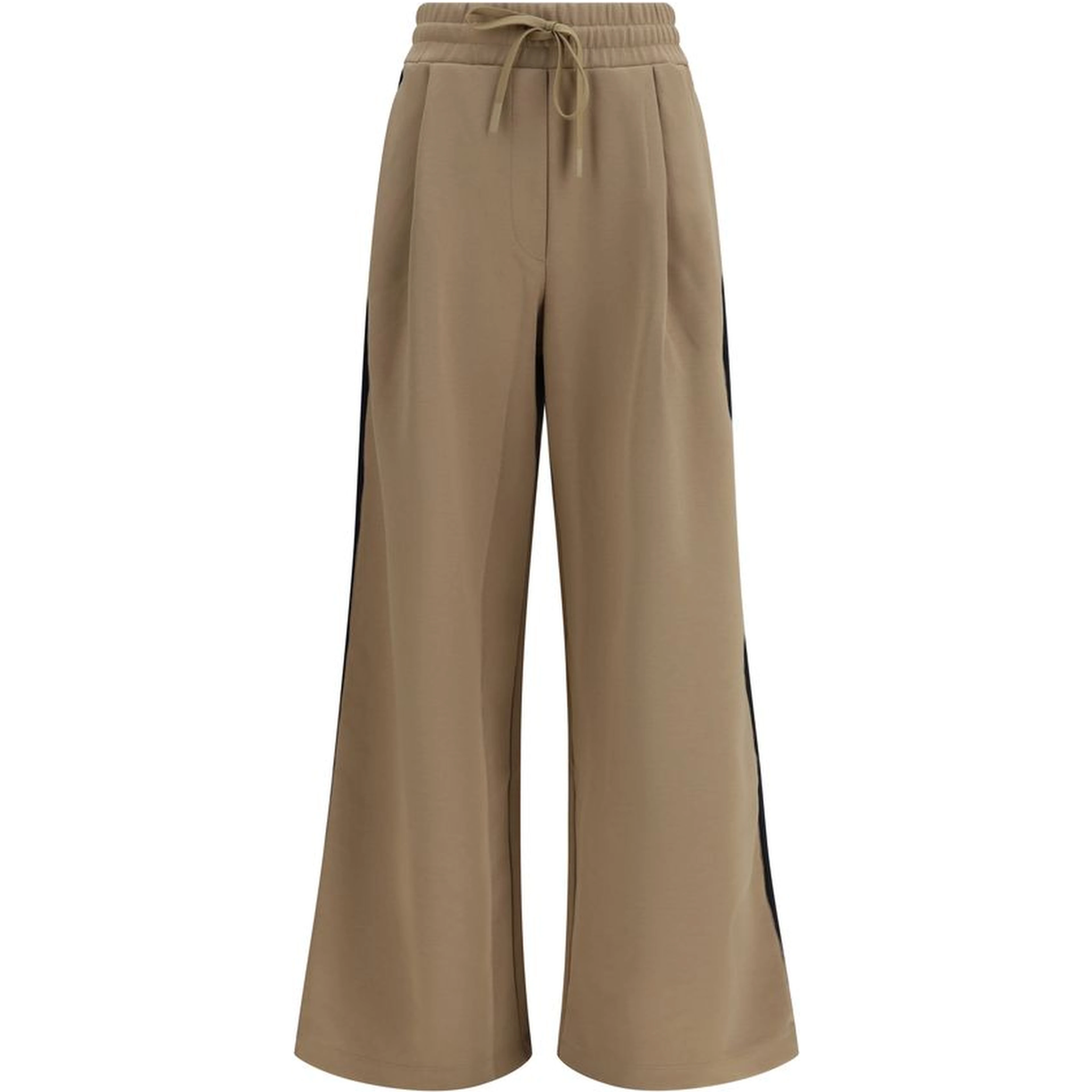 Beige Cotton Casual Pants